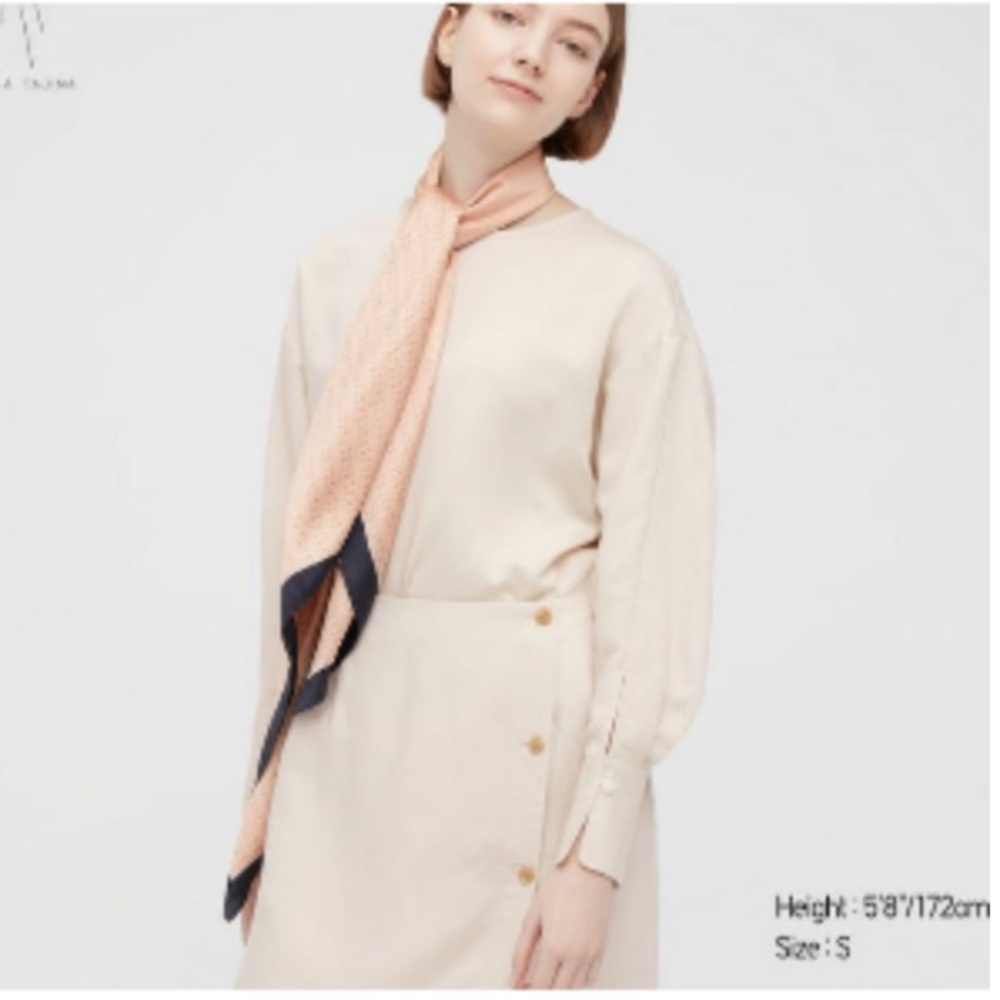 Uniqlo Hana Tajima rayon linen long sleeve blouse